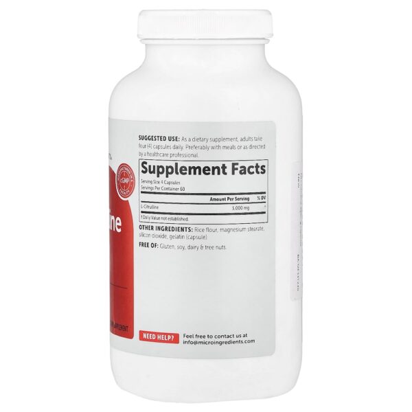 Micro Ingredients - L-Citrulina de Potência Máxima 240 Cápsulas (750 mg por Cápsula)