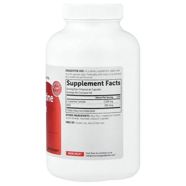 14-92.jpg Micro Ingredients - Tartarato de L-Carnitina com NAD+ 240 Cápsulas Vegetarianas