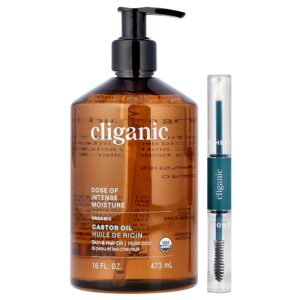 142.jpg Cliganic - Dose of Intense Moisture Conjunto para Cílios e Sobrancelhas com Óleo de Rícino Orgânico 475 ml