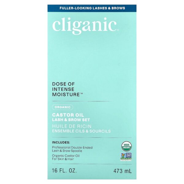 143.jpg Cliganic - Dose of Intense Moisture Conjunto para Cílios e Sobrancelhas com Óleo de Rícino Orgânico 475 ml