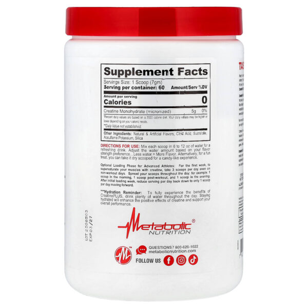 Metabolic Nutrition - Creatine Plus Micronizada Ponche de Frutas 420 g