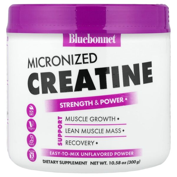 Bluebonnet Nutrition - Creatina Micronizada em Pó Sem Sabor 300 g