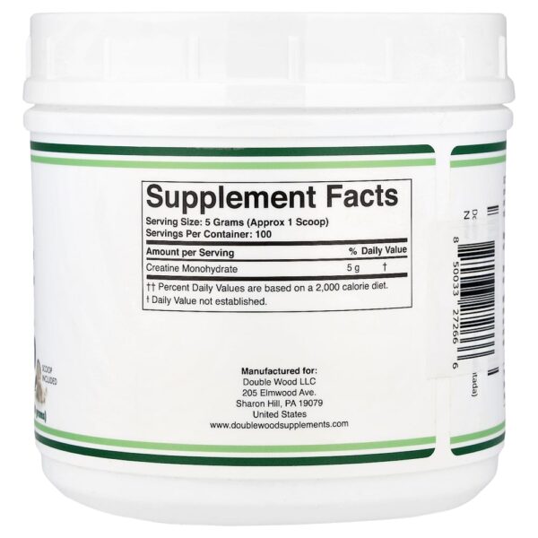 Double Wood Supplements - Creatina Mono-hidratada em Pó Sem Sabor 500 g