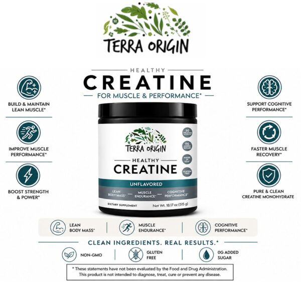 Terra Origin - Creatina Saudável Sem Sabor 515 g