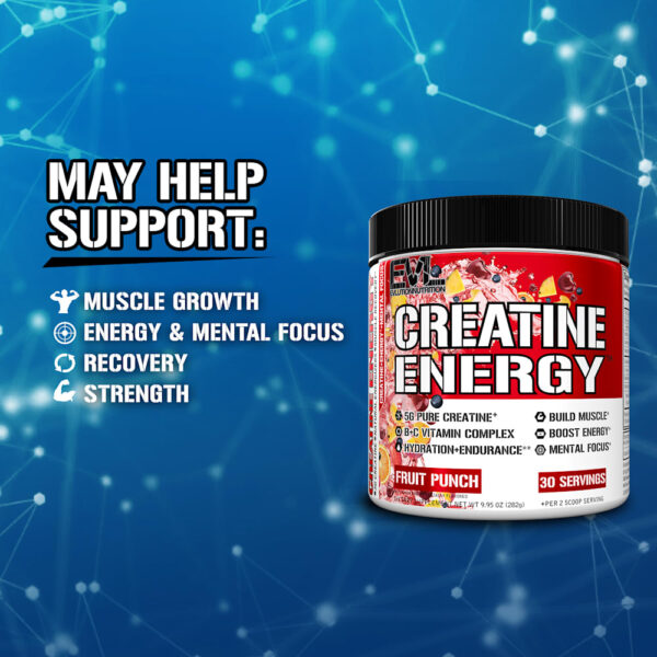 EVLution Nutrition - Creatine Energy Ponche de Frutas 282 g