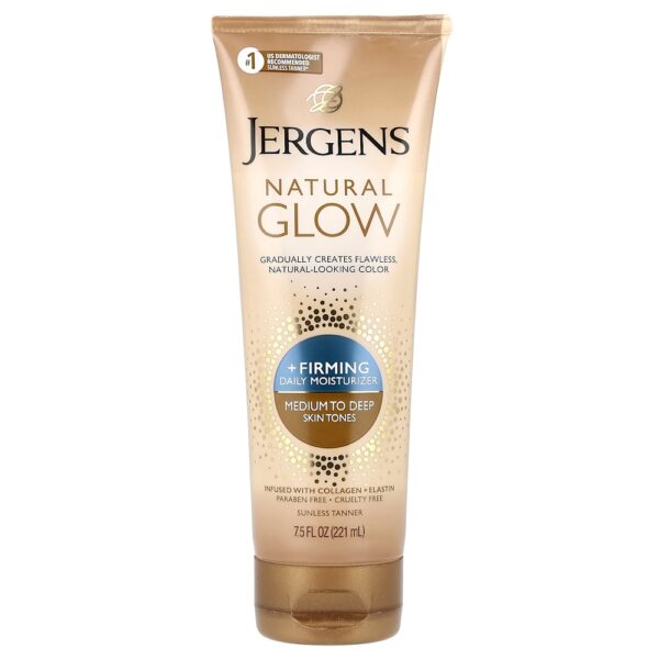 Jergens - Natural Glow hidratante firmador de uso diário pele média a bronzeada 220 ml