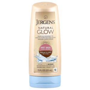 Jergens - Natural Glow Hidratante para pele molhada pele média a bronzeada 221 ml