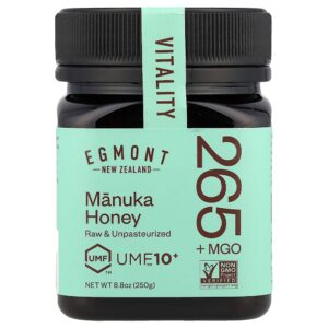 Egmont Honey - Mel de Manuka Cru e Não Pasteurizado UMF10+ MGO 265+ 250 g