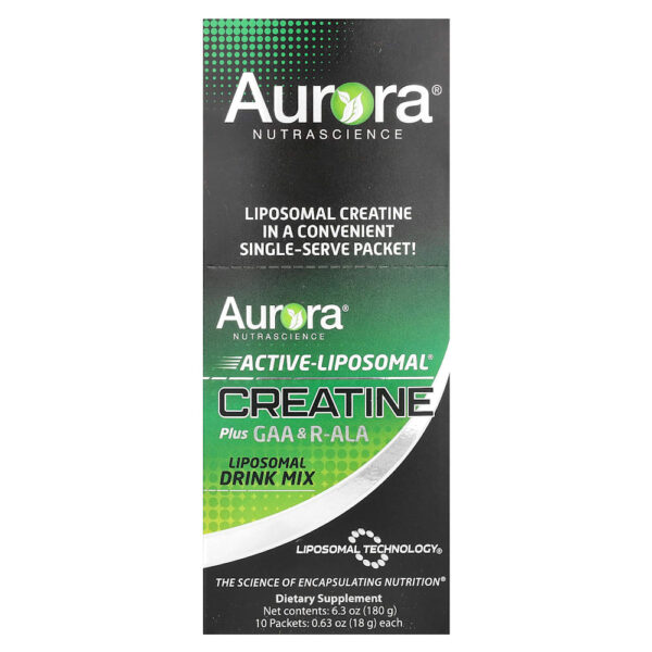 Aurora Nutrascience - Creatina Active-Liposomal Plus GAA e R-ALA 10 Embalagens de 18 g Cada