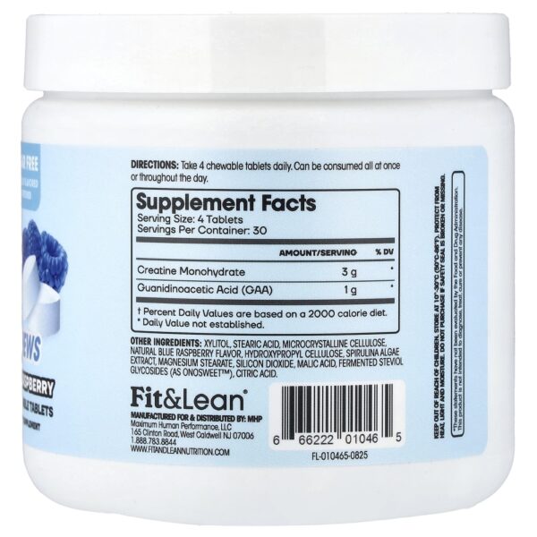 Fit & Lean - Cápsulas Mastigáveis My Lean Creatine Framboesa Azul 120 Comprimidos Mastigáveis