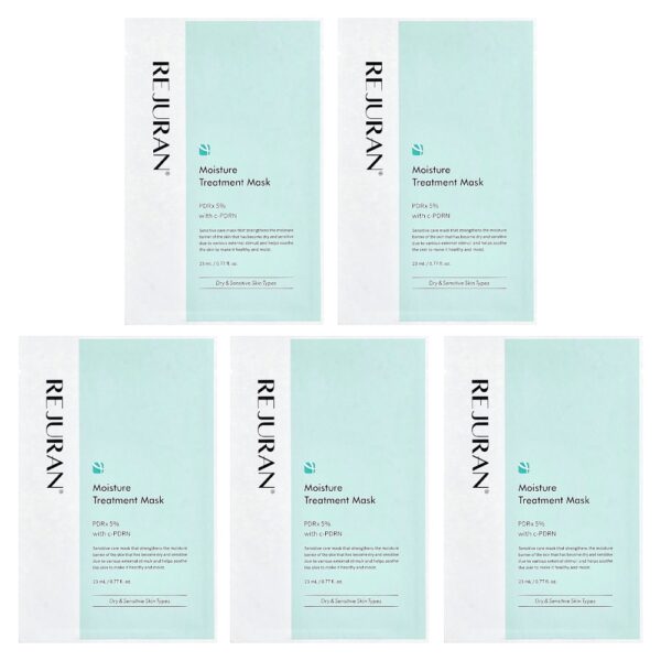 Rejuran - Máscaras de Beleza de Tratamento para Hidratação Peles Secas e Sensíveis 5 Máscaras 25 ml Cada