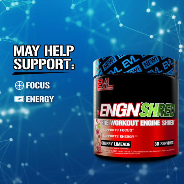 EVLution Nutrition - ENGN Shred Pré-treino com Motor Shred Limão de Cereja 249 g