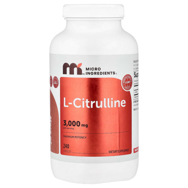 Micro Ingredients - L-Citrulina de Potência Máxima 240 Cápsulas (750 mg por Cápsula)
