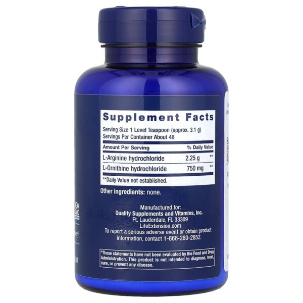 174.jpg Life Extension - Arginina e Ornitina em Pó 150 g