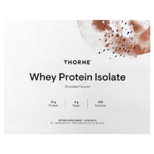 Thorne - Whey Protein Isolado Chocolate 14 Embalagens 30 g Cada