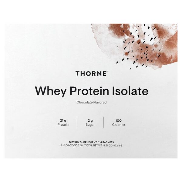 Thorne - Whey Protein Isolado Chocolate 14 Embalagens 30 g Cada