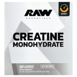 Raw Nutrition - Essentials Creatina Mono-Hidratada Sem Sabor 30 Embalagens 5 g Cada