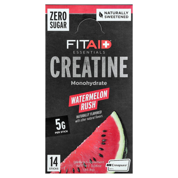 FITAID - Essentials Creatina Mono-Hidratada Rush de Melancia 14 Embalagens 6 g Cada