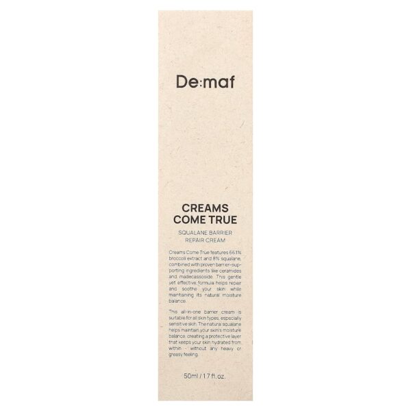 De:maf - Creams Come True Creme Reparador da Barreira de Esqualano 50 ml