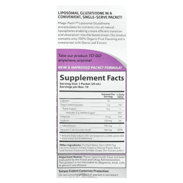 Aurora Nutrascience - Glutationa Lipossomal Mega-Pack+ 10 Embalagens 20 ml Cada