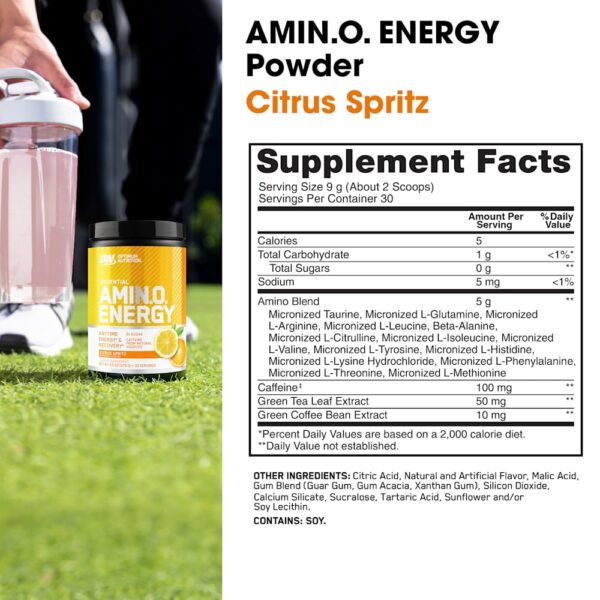 Optimum Nutrition - Essential Amin.O. Energy Spritz Cítrico 270 g