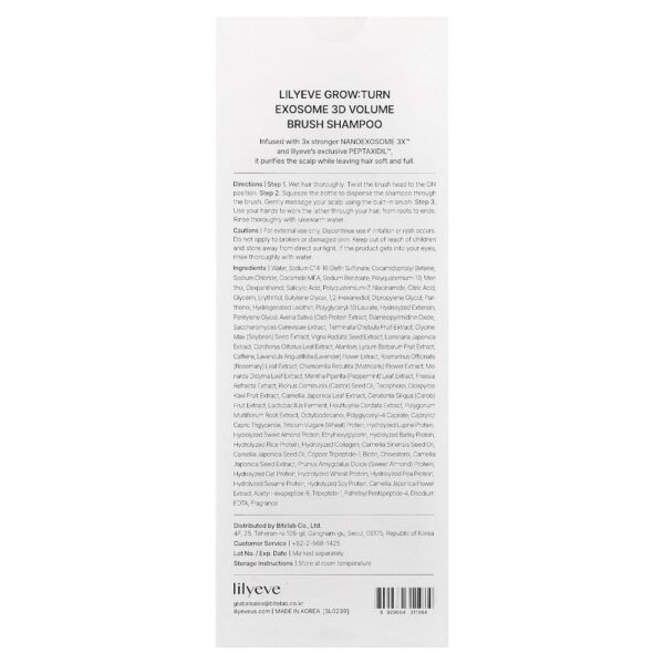 19-112.jpg Lilyeve - Grow:Turn Exosome Shampoo com Escova para Volume 3D Para Cabelos Finos 200 ml