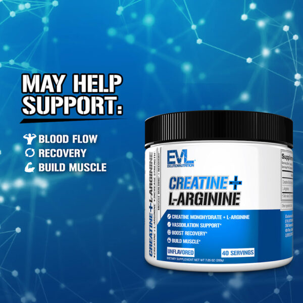 EVLution Nutrition - Creatina + L-Arginina Sem Sabor 200 g