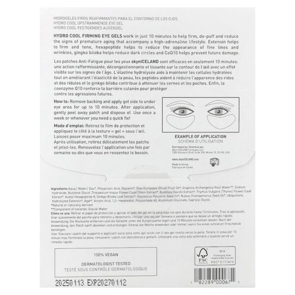 19-31.jpg Skyn Iceland - Géis Firmadores para a Área dos Olhos Hydro Cool 4 Pares