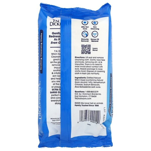 Dickinson Brands - Hamamélis Lenços de Limpeza Calmantes 25 Lenços à Base de Plantas
