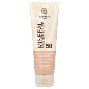 Australian Gold - Mineral Tinted Face Lotion Sunscreen SPF 50 Fair to Light 75 ml