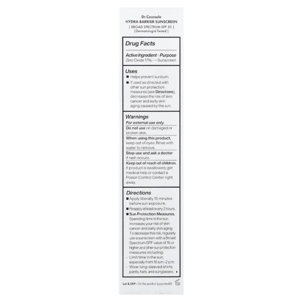 Dr. Ceuracle - Protetor Solar Hydra Barrier FPS 50 50 ml