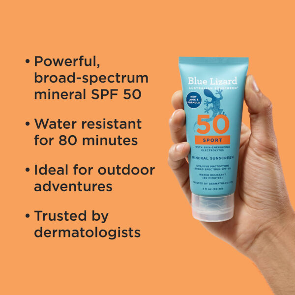 Blue Lizard Australian Sunscreen - Protetor Solar Mineral para Esportes FPS 50 90 ml