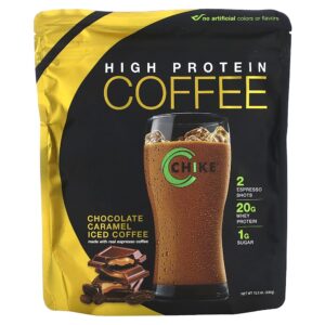 Chike Nutrition - Café Gelado com Alto Teor de Proteína Chocolate e Caramelo 434 g