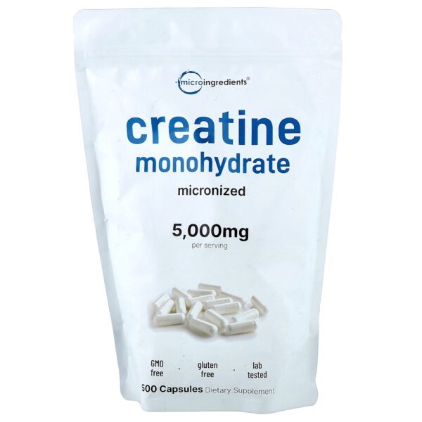 Micro Ingredients - Creatina Mono-hidratada 500 Cápsulas (714,28 mg por Cápsula)