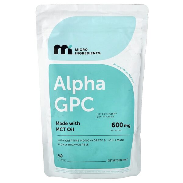 Micro Ingredients - Alfa GPC 240 Cápsulas Softgel