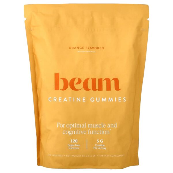 Beam - Gomas de Creatina Laranja 120 Gomas (1,25 g por Goma)