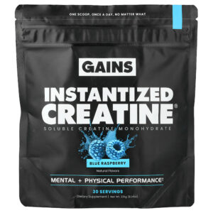 GAINS - Instantized Creatine Creatina Mono-hidratada Solúvel Framboesa Azul 231 g