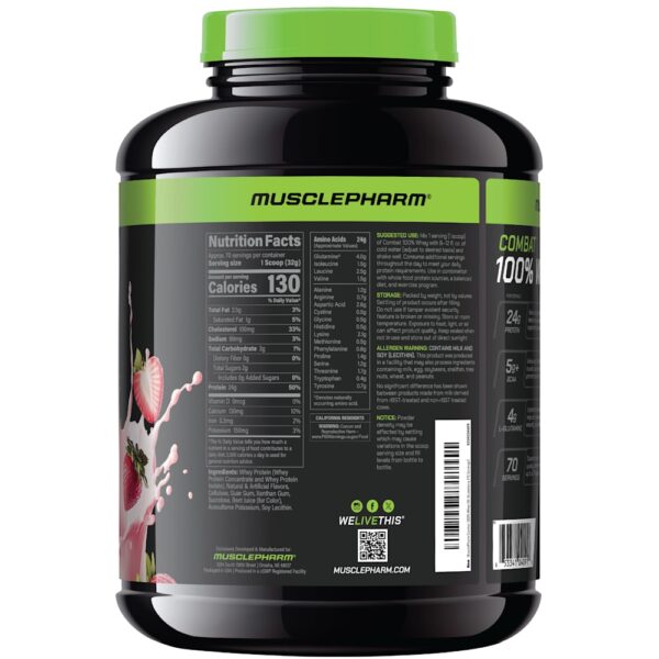 2-8.jpg MusclePharm - 100% Whey Combat Morango 2,24 kg