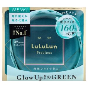 Lululun - Precious Green Máscara Facial de Beleza Equilíbrio 32 Máscaras 560 ml