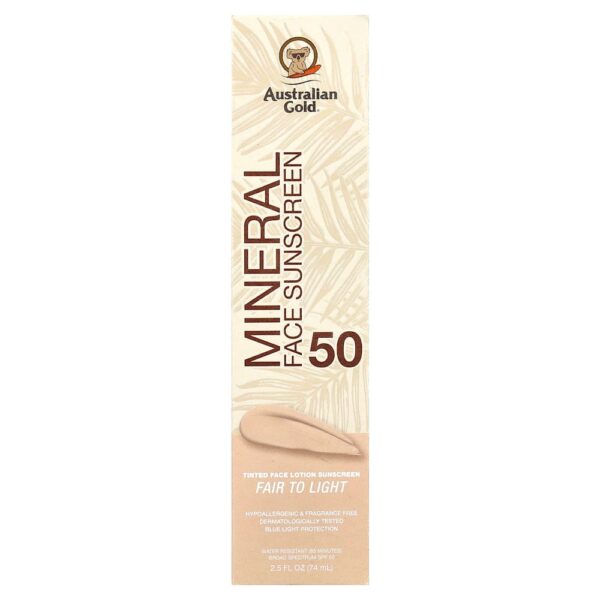 Australian Gold - Mineral Tinted Face Lotion Sunscreen SPF 50 Fair to Light 75 ml