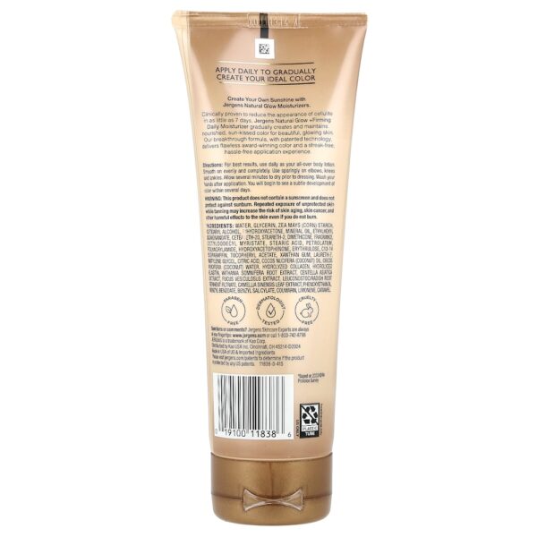 Jergens - Natural Glow hidratante firmador de uso diário pele média a bronzeada 220 ml