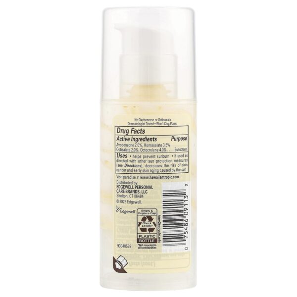 Hawaiian Tropic - Hidratação sedosa face leve loção não oleosa com protetor solar FPS 30 50 ml