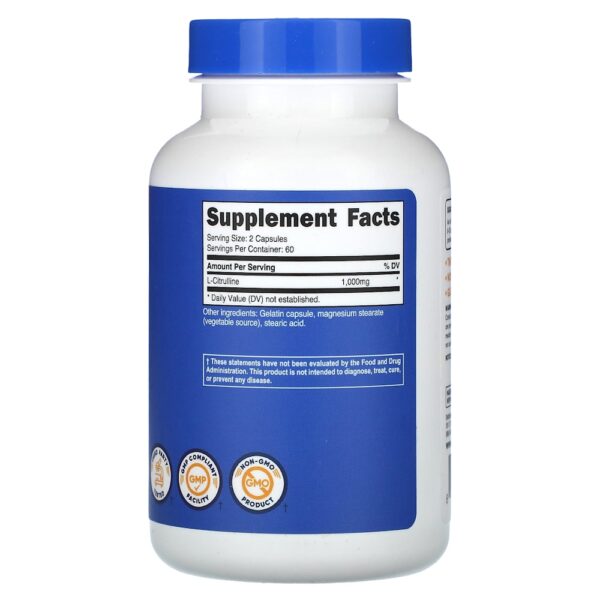 Nutricost - L-Citrulina 120 Cápsulas (500 mg por Cápsula)