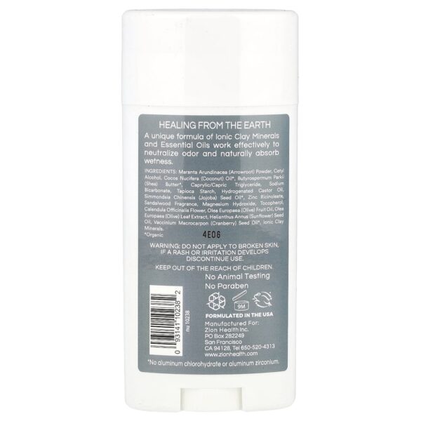 Zion Health - Homens Desodorante ClayDry Sândalo 80 g