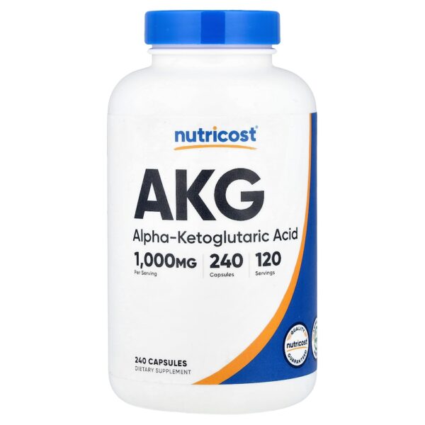 Nutricost - AKG (Ácido Alfa-Cetoglutárico) 240 Cápsulas (500 mg por Cápsula)