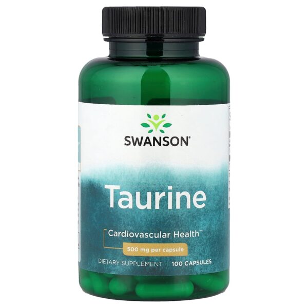 24-118.jpg Swanson Vitamins - Taurina 500 mg 100 Cápsulas