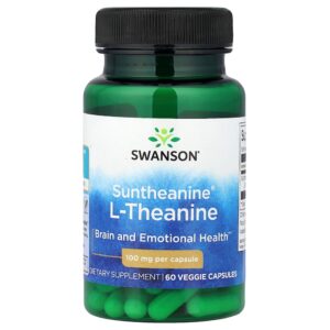 Swanson Vitamins - L-Theanine Suntheanine 100 mg 60 Cápsulas Vegetais