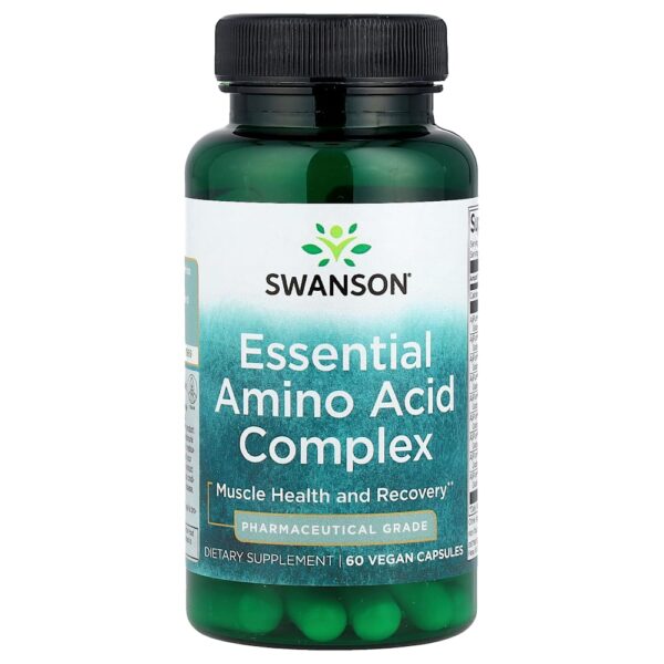 24-126.jpg Swanson Vitamins - Complexo de Aminoácidos Essenciais 60 Cápsulas Veganas