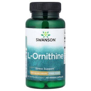 Swanson Vitamins - L-ornitina Forma Livre 500 mg 60 Cápsulas Vegetais