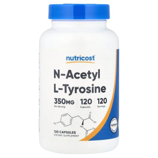 24-130.jpg Nutricost - Acetil Tirosina 350 mg 120 Cápsulas